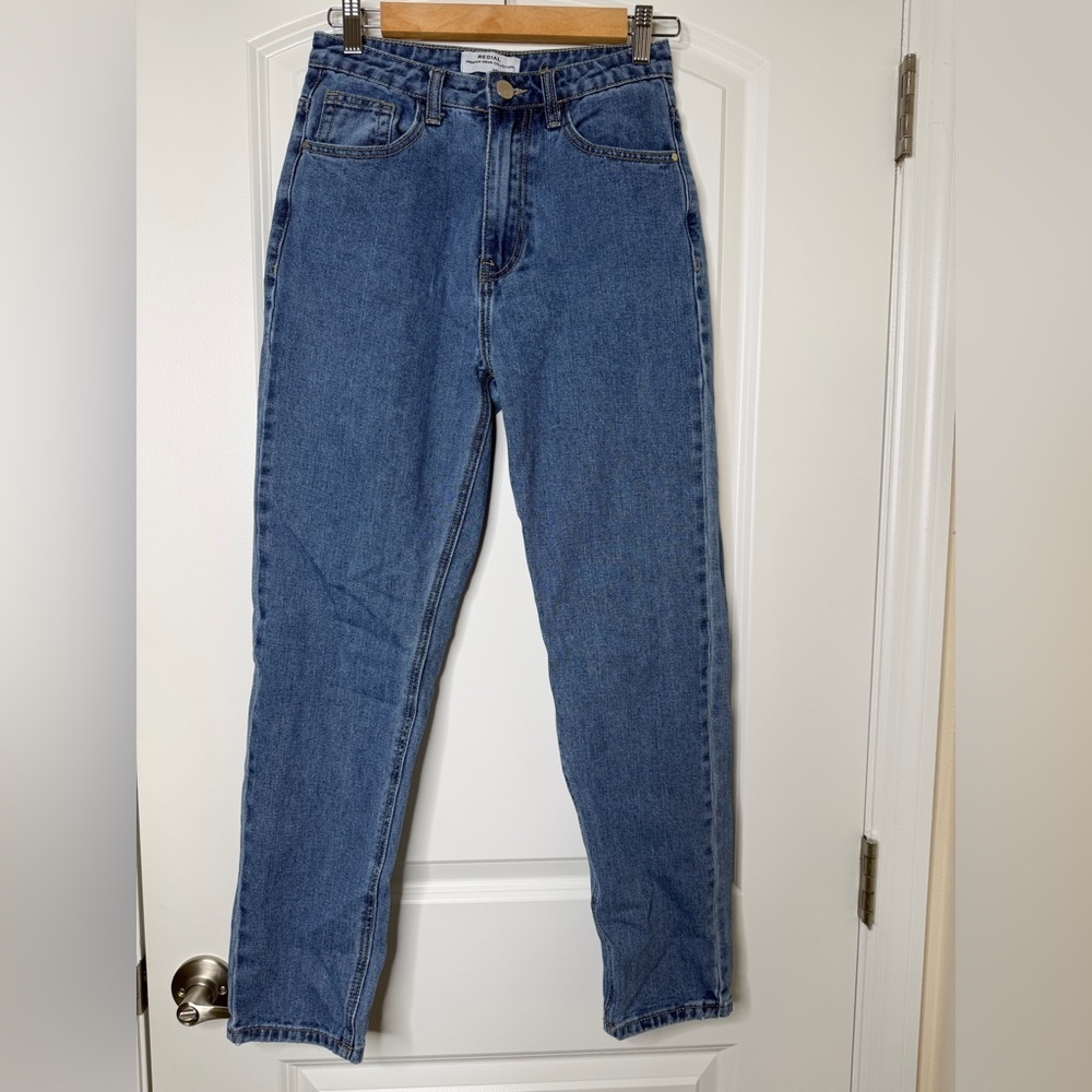 Redial Classic Blue premium Denim collection High waisted Mom Jeans
